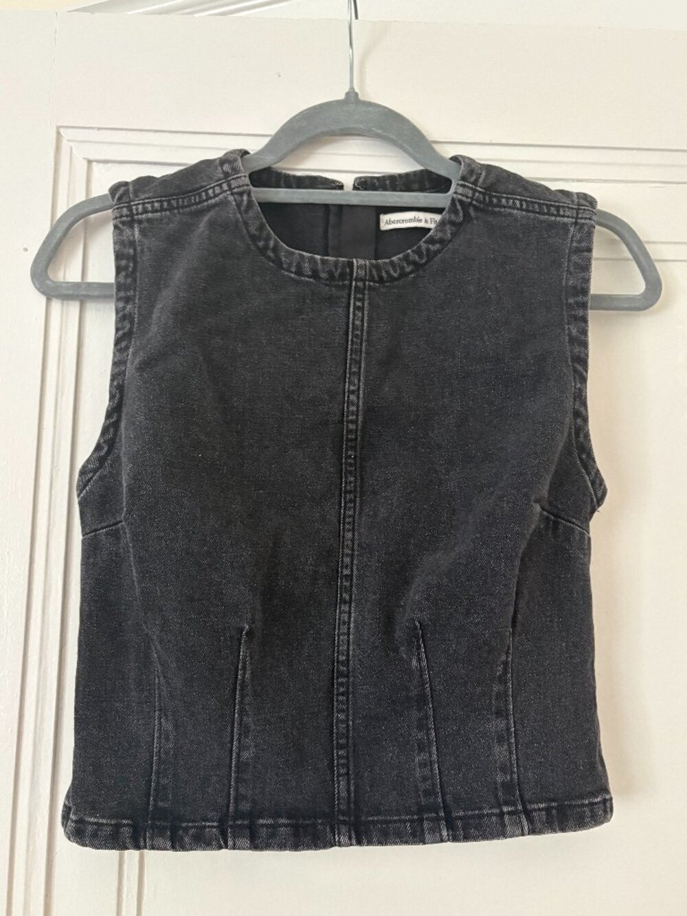 Abercrombie & Fitch Size S Black denim top zip up